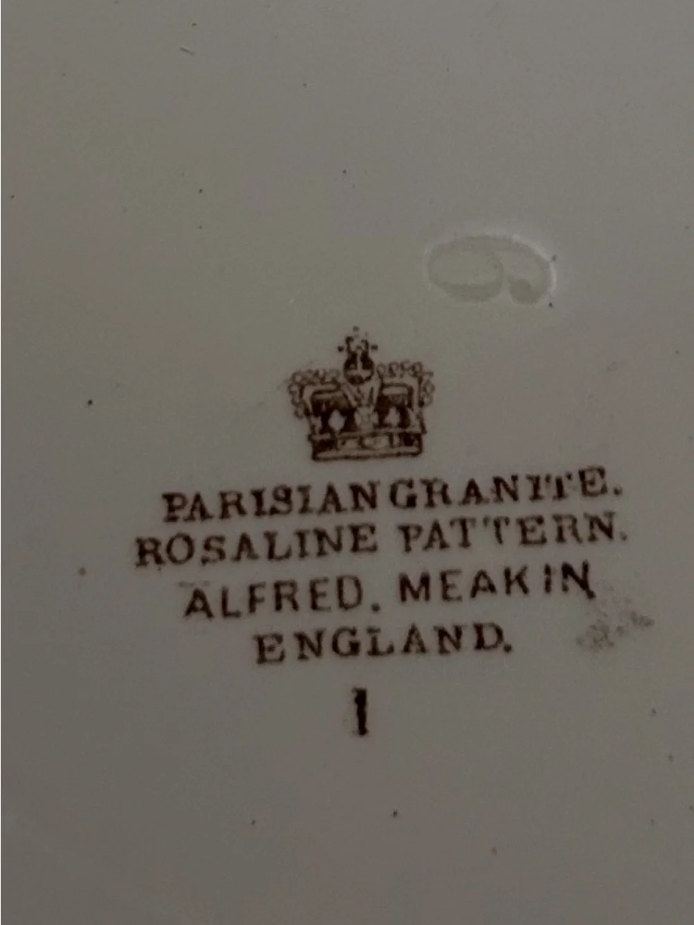 Antique Alfred Meakin England Parisian Granite Rosaline Brown Floral 9” Bowl